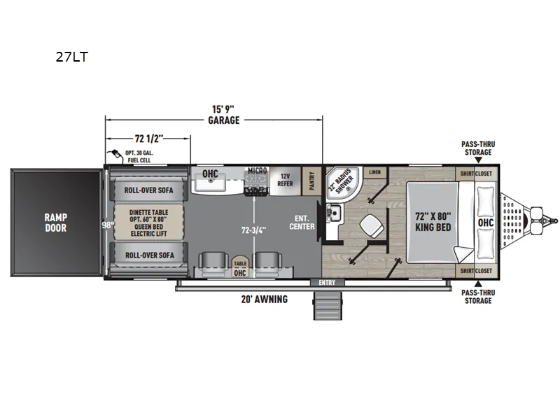 2026 Coachmen Adrenaline 27LT - Floor plan