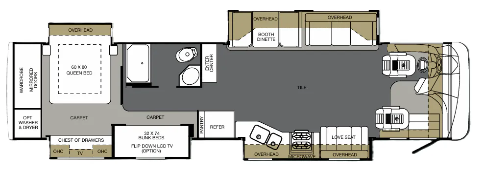 Forest River Berkshire 390 BH floor plan
