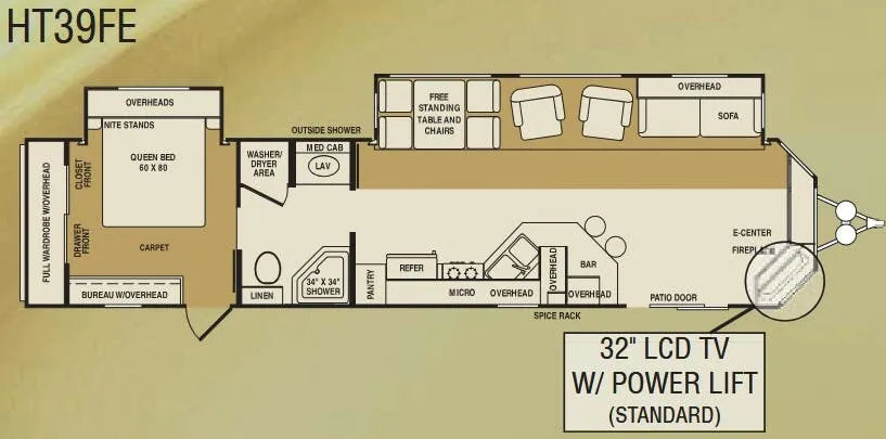 2008 CrossRoads Hampton HT39FE - Floor plan