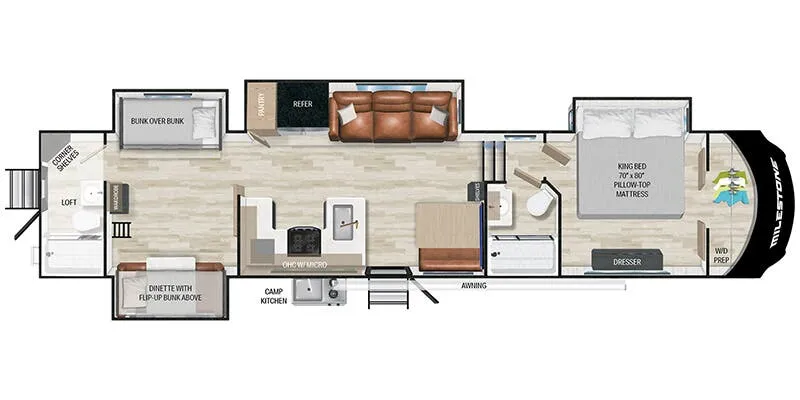 Heartland Milestone 386BH floor plan
