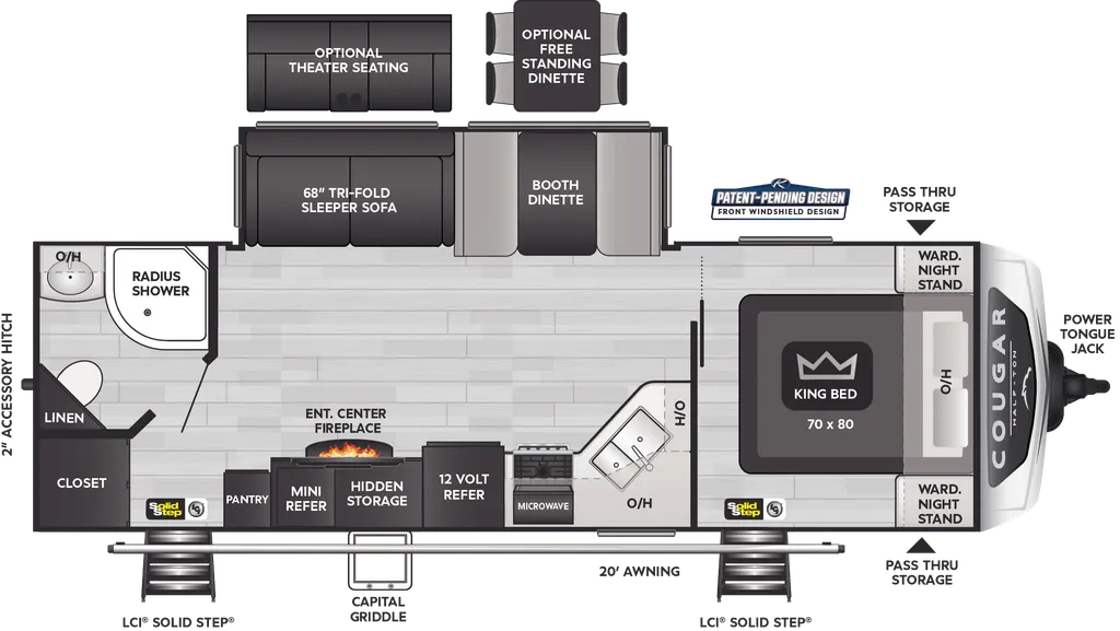 2019 Keystone Cougar Half Ton 26RBS floor plan