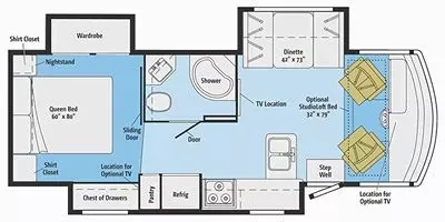 2016 Winnebago Vista LX 27N - Floor plan