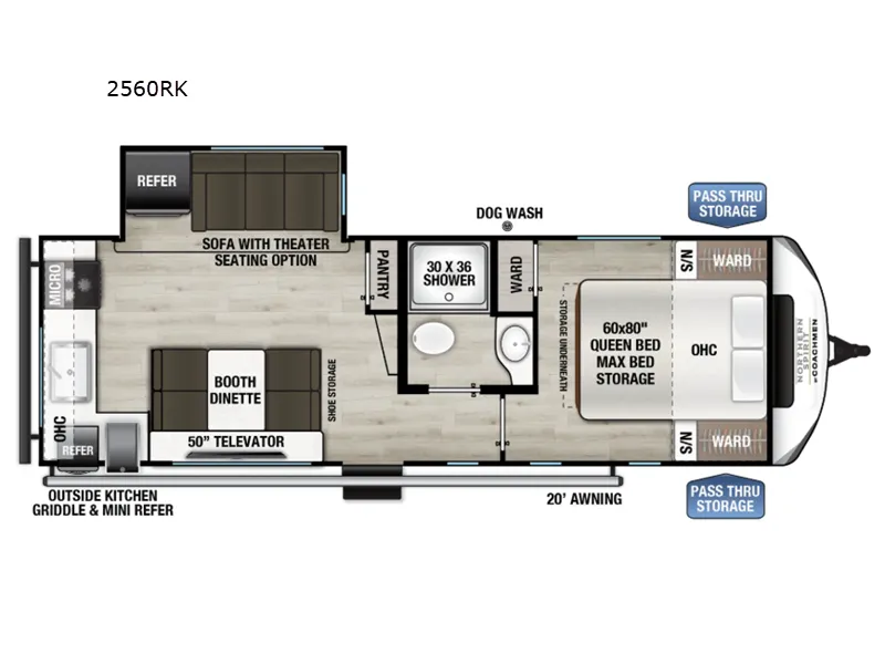 2026 Coachmen Northern Spirit Ultra Lite 2560RK floor plan