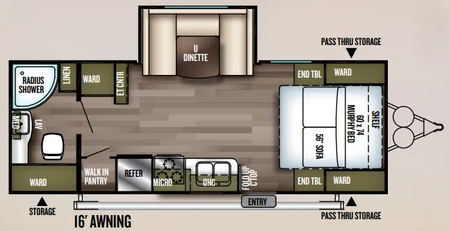 Forest River Wildwood X-Lite 233RBXL floor plan