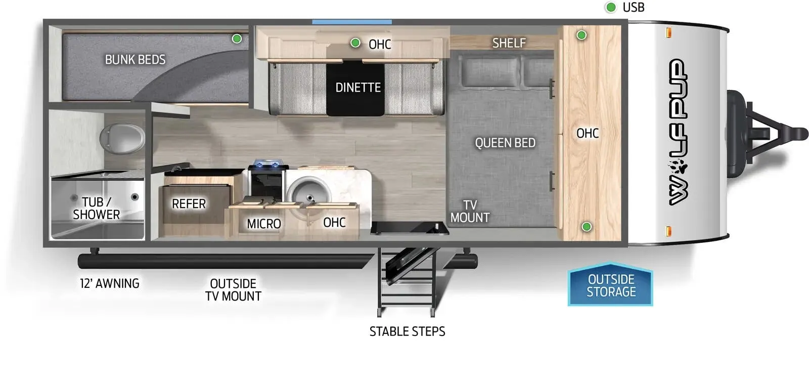 2025 Forest River Cherokee Wolf Pup 16LP - Floor plan