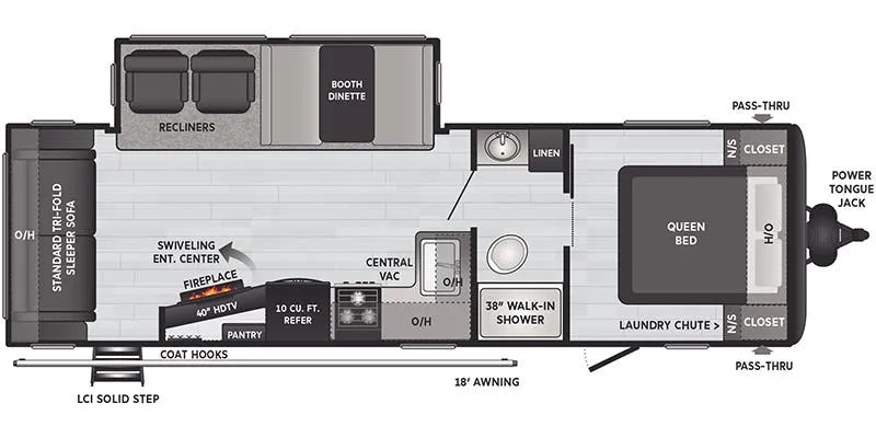 2022 Keystone Hideout 27RLSWE - Floor plan