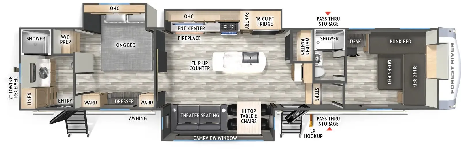 Forest River Wildcat 35FUN floor plan