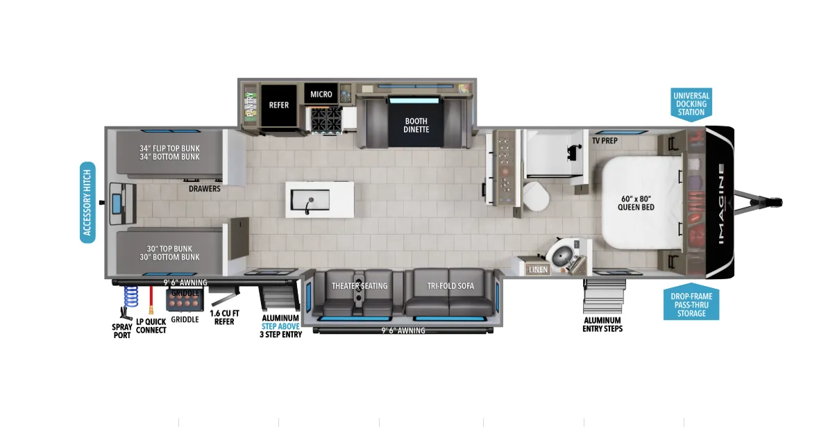 2026 Grand Design Imagine 3210BH - Floor plan