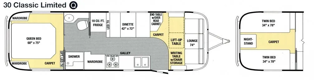Airstream Classic 30 floor plan