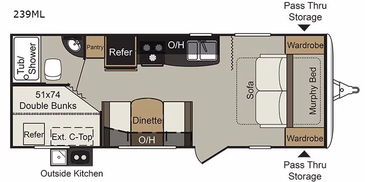 2018 Keystone Passport SL Series 239ML floor plan