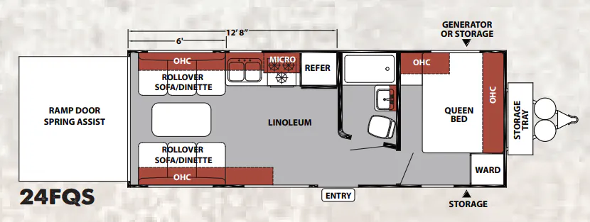 Forest River XLR Nitro 24FQS floor plan