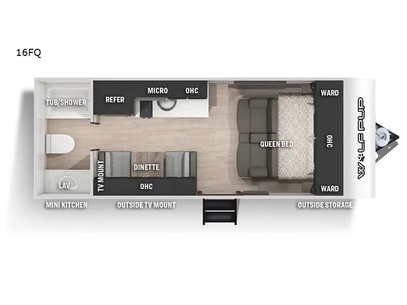 2022 Forest River Cherokee Wolf Pup 16FQ floor plan