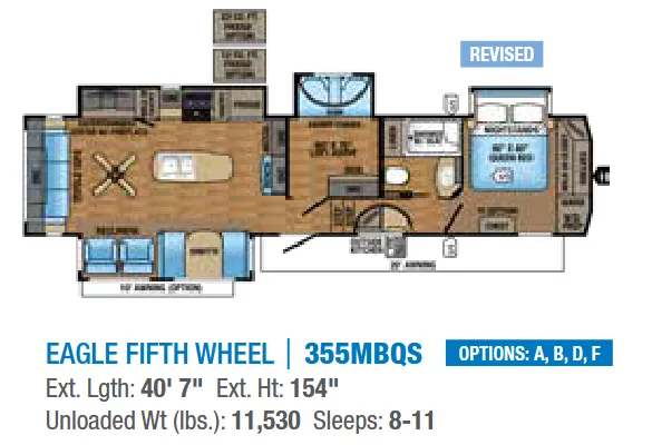 Jayco Eagle 355MBQS floor plan