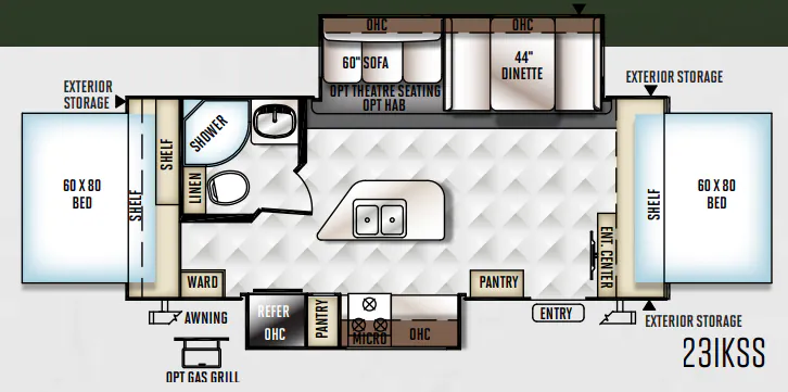 Forest River Flagstaff Shamrock 23IKSS floor plan