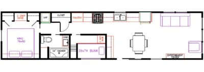 Elevation Park Model Company 3 Series 3-108CA floor plan