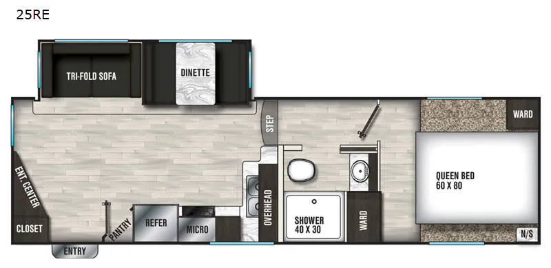 2020 Shasta Phoenix Lite 25RE — Floor plan