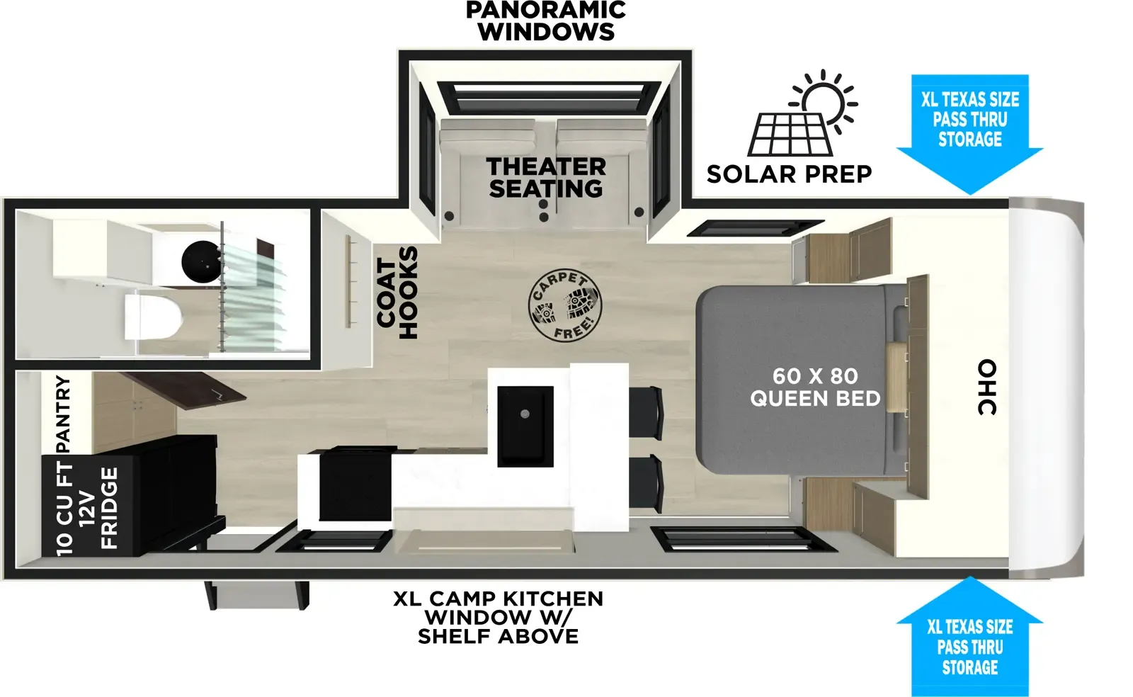 2026 Forest River Wildwood Heritage Glen Hyper-Lyte 21RBHL - Floor plan