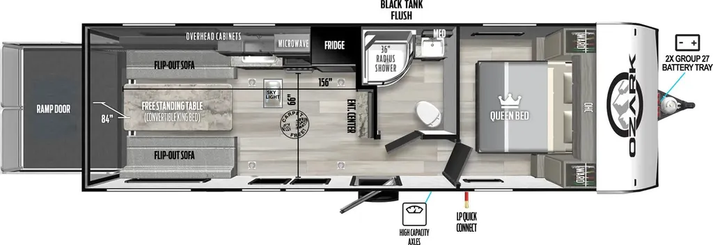 2025 Forest River Ozark 2500TH floor plan