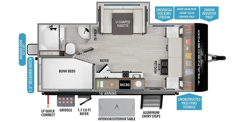 2025 Grand Design Transcend One 161BH floor plan