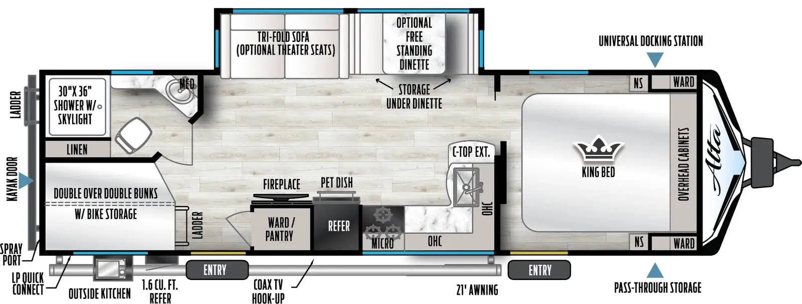 2025 East to West Alta 2800KBH - Floor plan