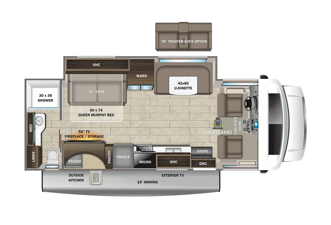 2023 Entegra Coach Odyssey 26M - Floor plan