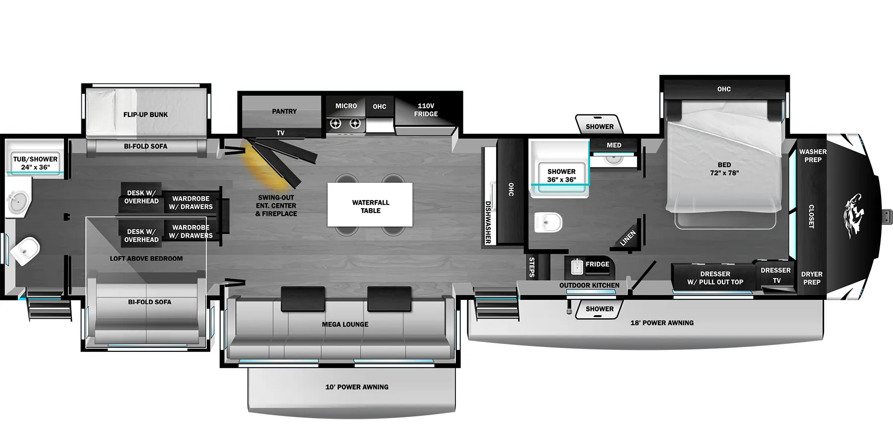 Highland Ridge Open Range 3X 3X 393TBR floor plan