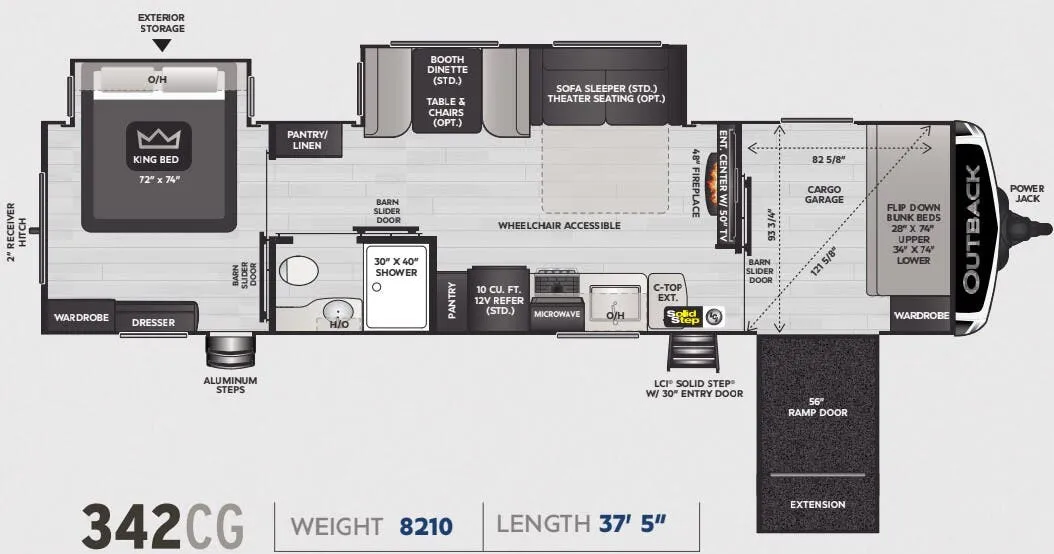 2025 Keystone Outback 342CG - Floor plan
