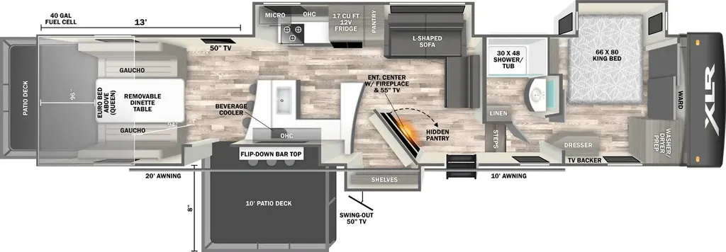 2025 Forest River XLR Nitro 40BAR13 floor plan