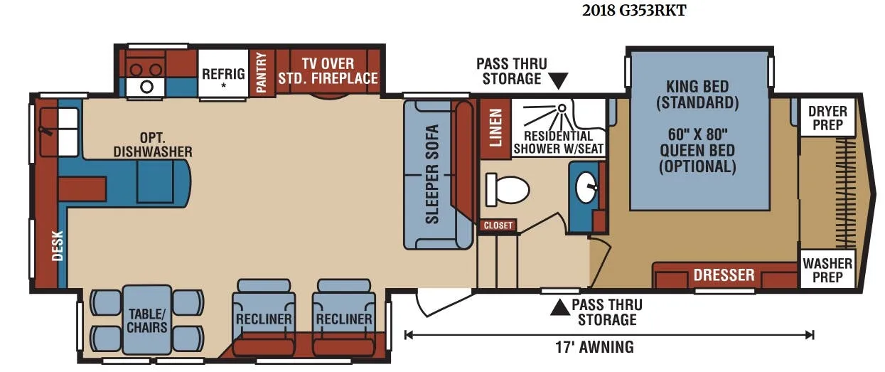 K-Z Durango Gold G353RKT floor plan