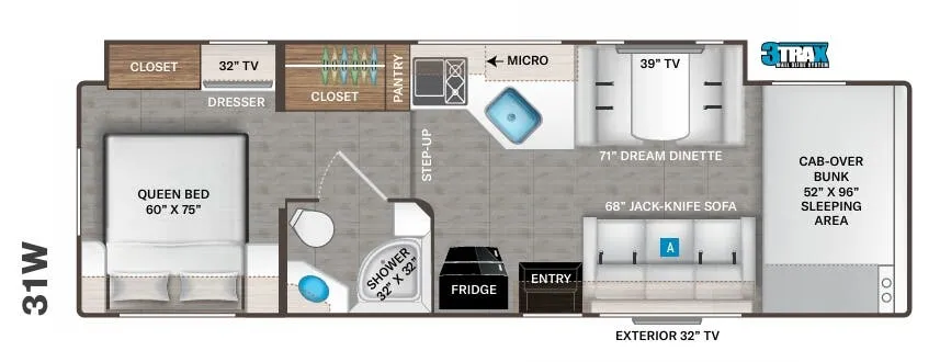 Thor Motor Coach Chateau 31W floor plan