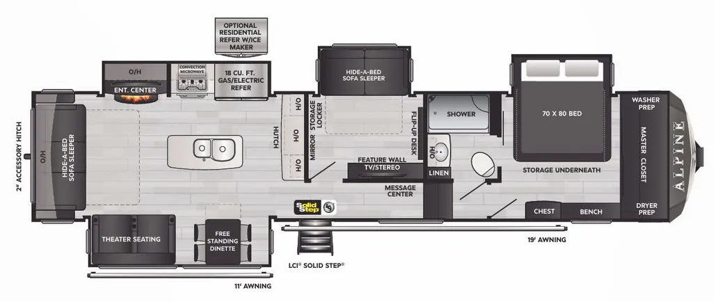 2023 Keystone Alpine 3720MD floor plan