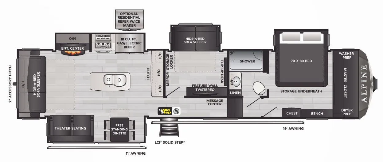 2023 Keystone Alpine 3720MD - Floor plan
