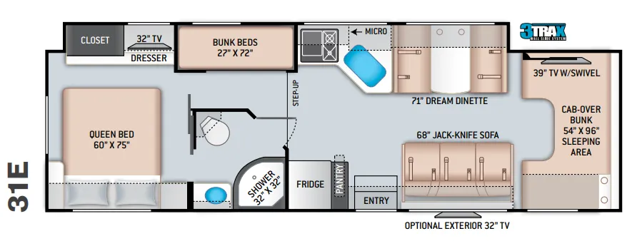 Thor Motor Coach Chateau 31E floor plan