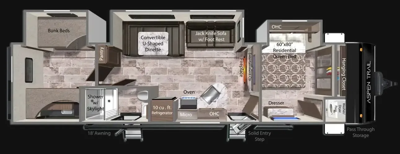 Dutchmen Aspen Trail 3400BHS floor plan