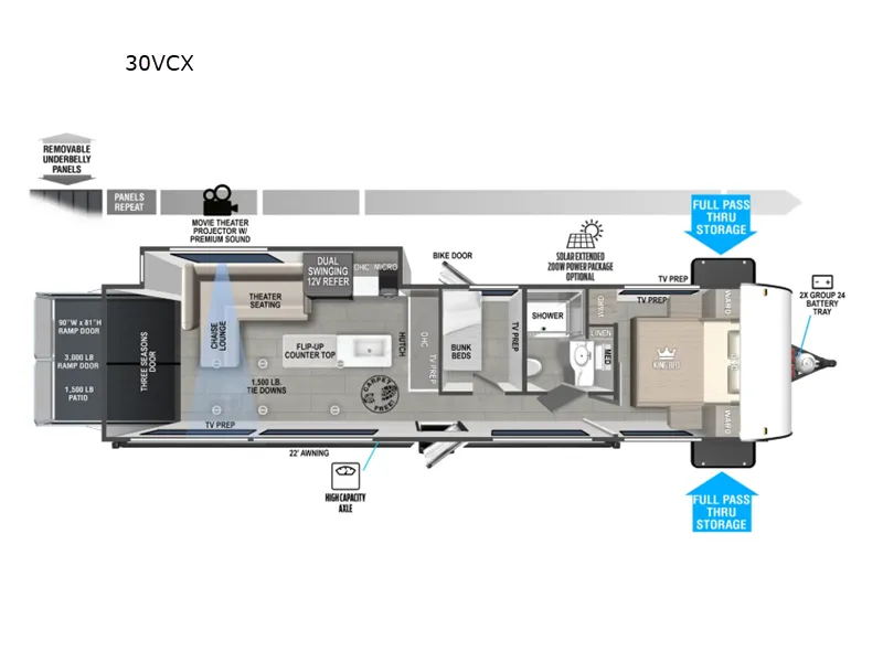 2026 Forest River Wildwood FSX 30VCX floor plan
