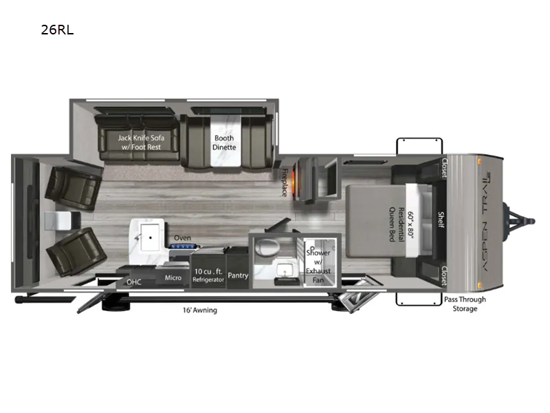 2025 Dutchmen Aspen Trail LE 26RL floor plan