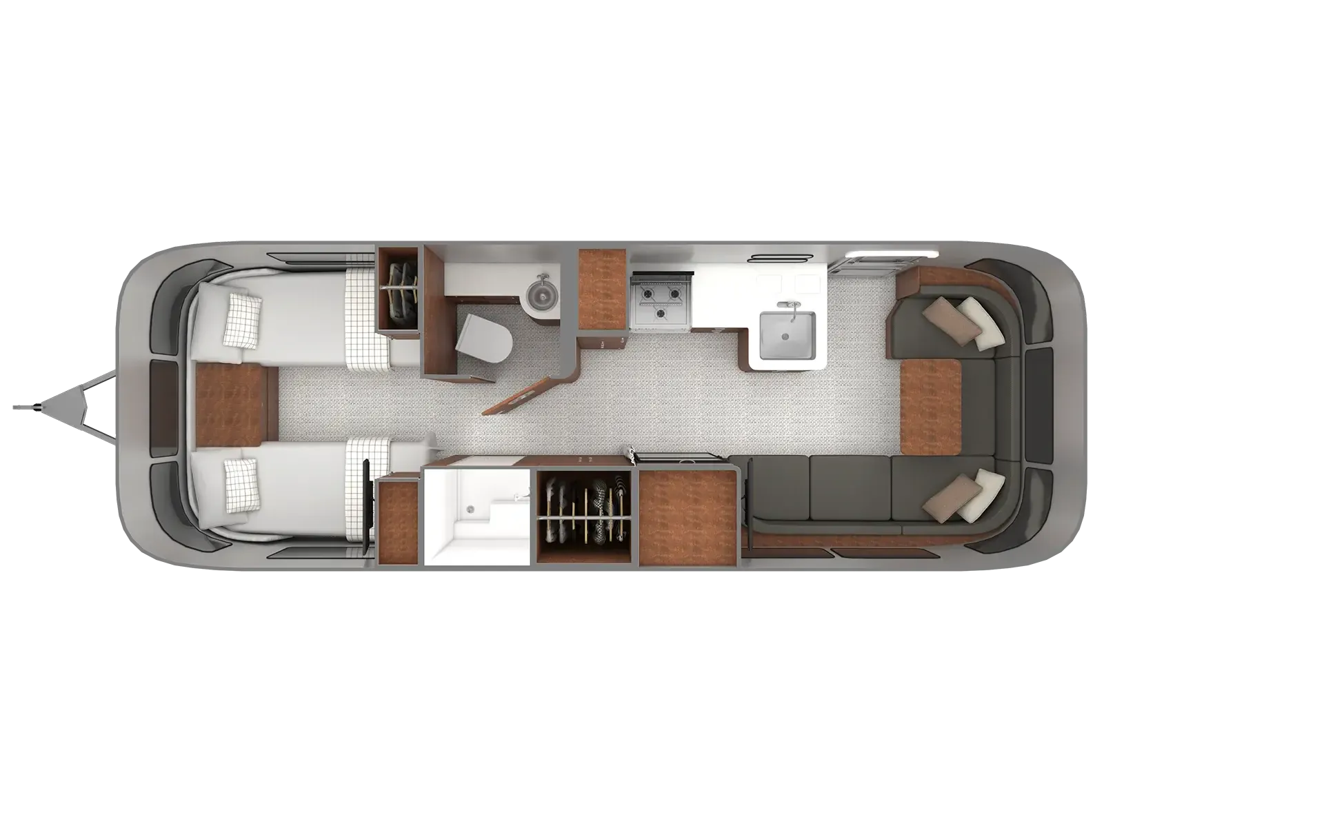 Airstream Globetrotter 27FB floor plan