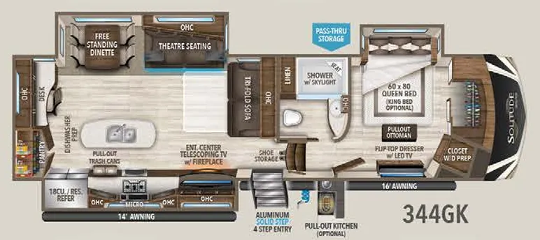 Grand Design Solitude 344GK floor plan