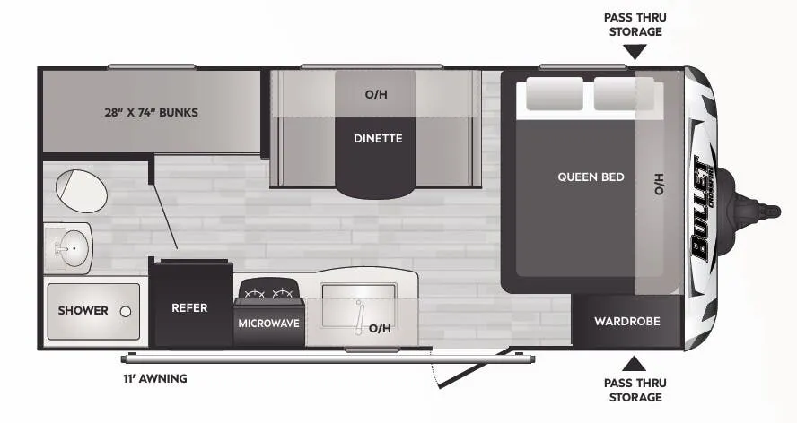 2023 Keystone Bullet Crossfire 1700BH - Floor plan