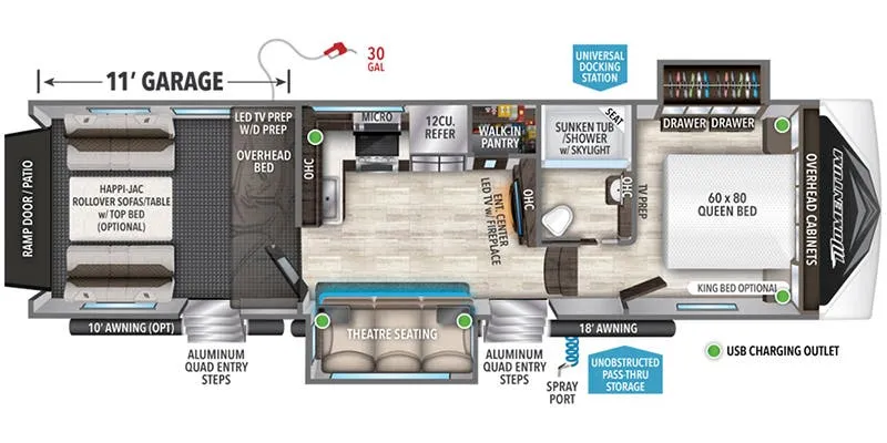Grand Design Momentum G-Class 328G floor plan