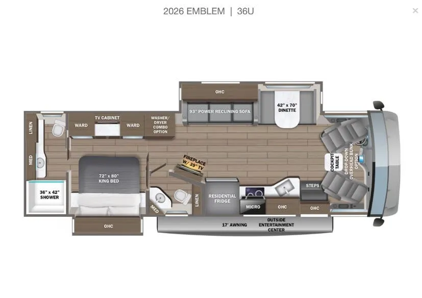 2026 Entegra Coach Emblem 36U - Floor plan