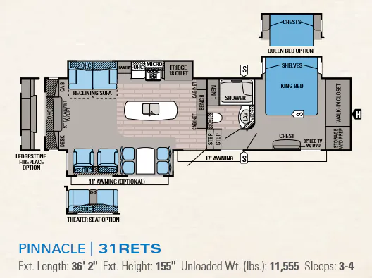 Jayco Pinnacle 31RETS floor plan