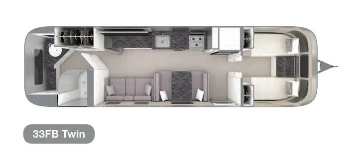 Airstream Classic 33FB Twin floor plan