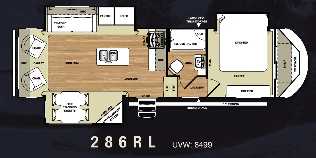 Forest River Salem Hemisphere Lite 286RL floor plan