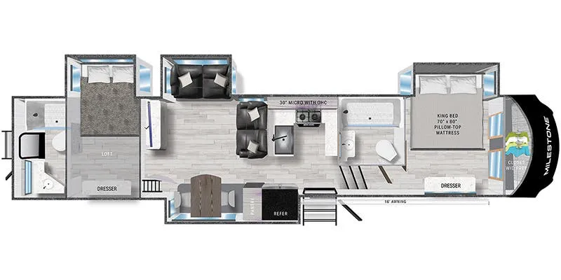 Heartland Milestone 380DSL floor plan