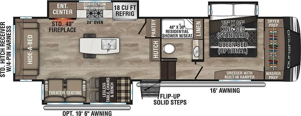 K-Z Durango D301RLT floor plan