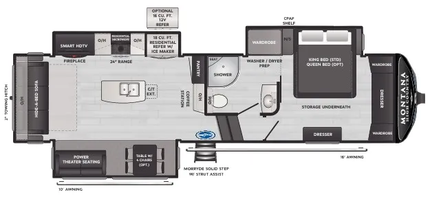 Keystone Montana High Country 295RL floor plan