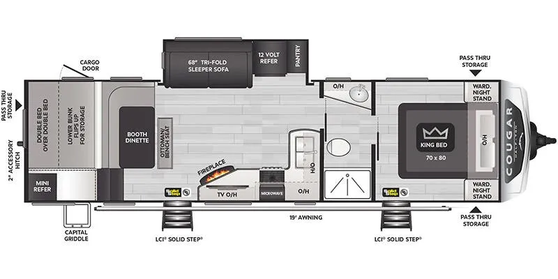 2024 Keystone Cougar Half Ton 30BHS floor plan