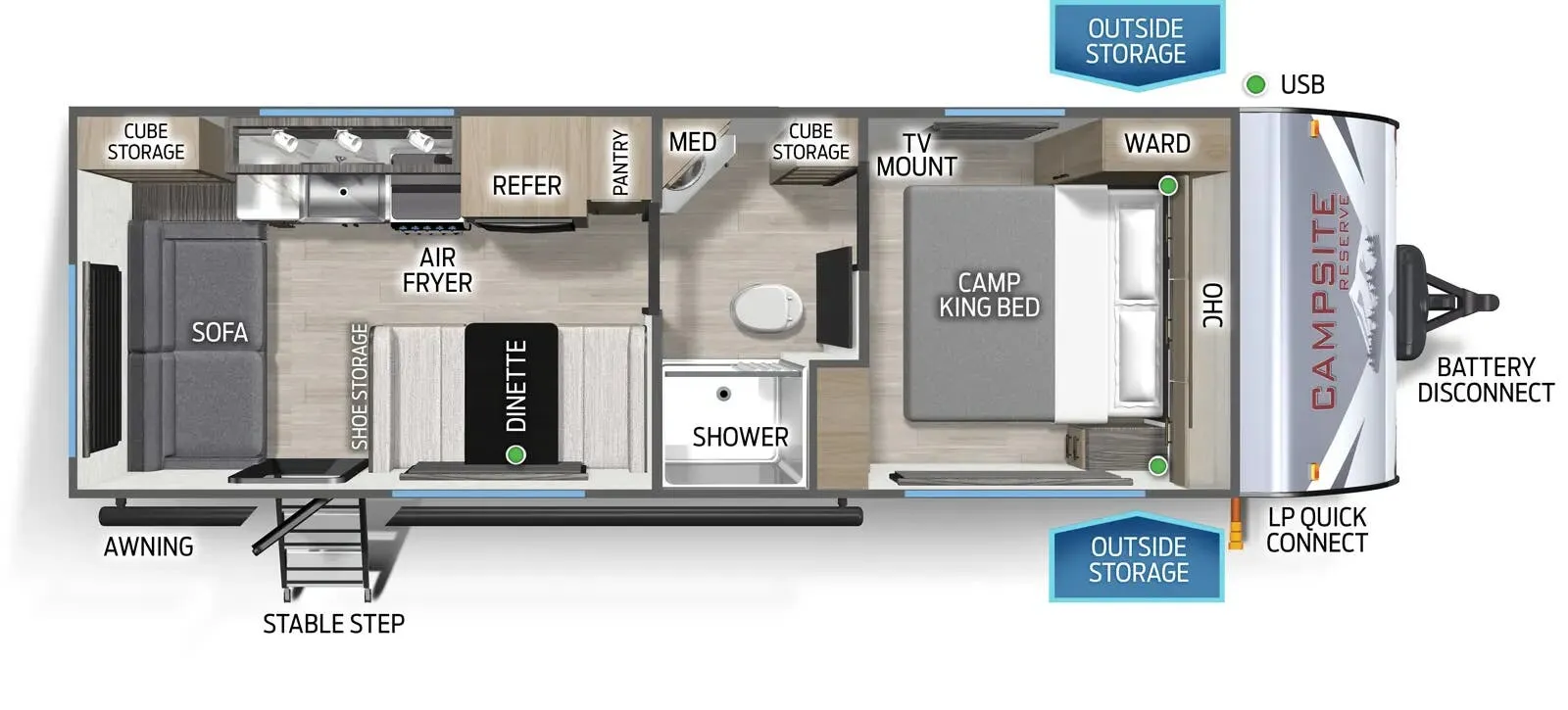 Forest River Campsite Reserve 23SF floor plan