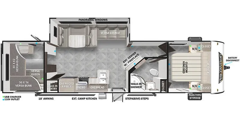2023 Forest River Wildwood 29VBUD floor plan